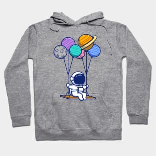 Cute Astronaut Swinging With Planets Hoodie